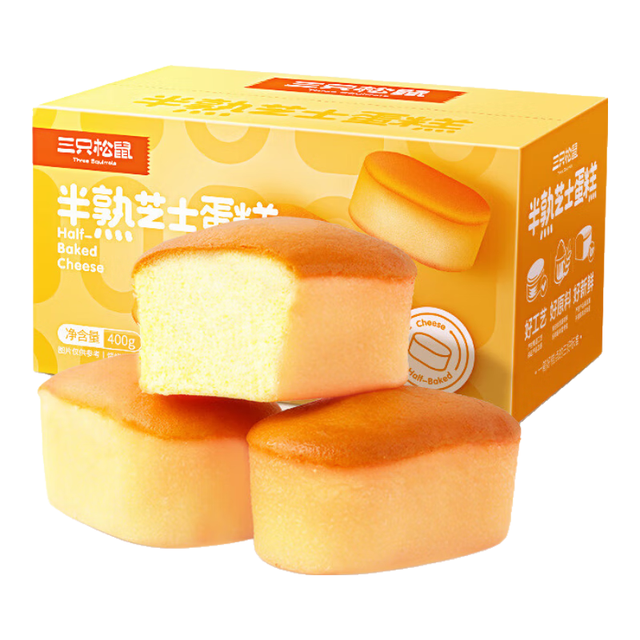 88VIP：三只松鼠 半熟芝士蛋糕 400g×1箱