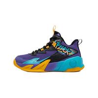 XTEP特步【旋风4.0】童鞋儿童篮球鞋男童小中大童大字体印刷缓震篮球鞋 紫外光/黑 27