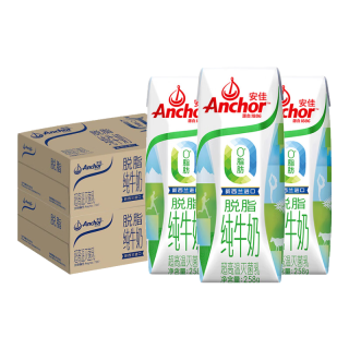 安佳 脱脂 高钙纯牛奶 250ml*24盒 新西兰原装进口草饲