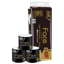洁柔 有芯卷纸 黑Face4层200克*10卷 厚韧耐用 卫生纸厕纸卷筒纸纸巾