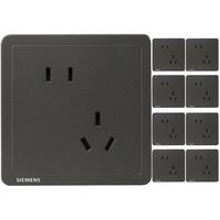 SIEMENS 西门子 Adela致典系列 5UB1418-3NC05 斜五孔插座 金属黑 十只装