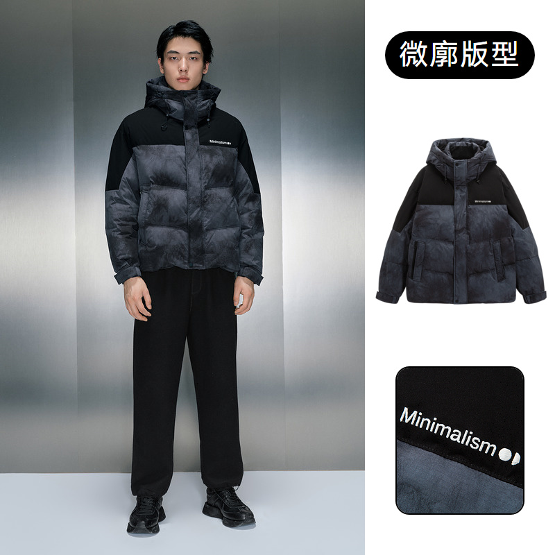 深灰色连帽短款羽绒服GEX1D2526264