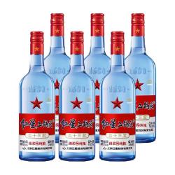 红星 二锅头蓝瓶绵柔8纯粮53度750ml*6瓶整箱清香型白酒纯粮口粮酒