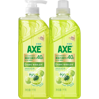 淘金币可用：AXE 油柑白茶护肤洗洁精 1kg*2瓶