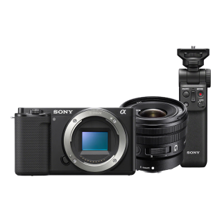 SONY 索尼 ZV-E10+SELP1020G 广角镜头+多功能手柄 Vlog微单相机套装 黑色