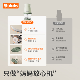 BOLOLO 波咯咯婴儿辅食机打泥机 宝宝多功能料理机 迷你食物研磨器  【Pro】钢轴316L刀头*白单杯