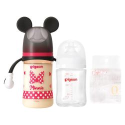 贝亲 新生儿奶瓶女宝套装 玻璃160ml+ppsu240ml经典米妮 适用0-6个月