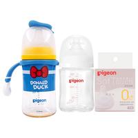 贝亲 新生儿奶瓶男宝套装 玻璃160ml+ppsu240ml经典唐老鸭 适用0-6个月