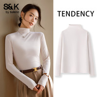 Baleno 班尼路 S&K系列打底衫女装2025冬季保暖加绒长袖秋衣上衣服 沙砾色#纯色  M