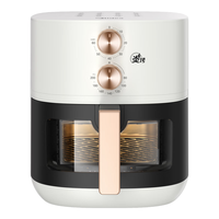 美的（Midea）炎烤空气炸锅 不用翻面双热源 家用全自动 可视 实用大容量 炸烤箱一体机 金属内腔 5.3L KZE5303T