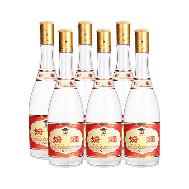 今日必买：汾酒 山西杏花村53度黄盖玻汾475ml*6瓶整箱清香型白酒口粮酒