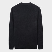 才子（TRIES）100%纯羊毛衫男士秋冬加厚半高领毛衣柔软亲肤保暖纯色打底针织衫 黑灰色 XL 50 （175/92A）