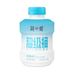 简爱 原味超级桶酸奶360g*4瓶 酸奶  低温酸奶