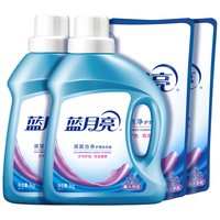 清洁收纳：蓝月亮 深层洁净洗衣液 薰衣草香 1kg*2瓶+1kg*2袋 高效除螨