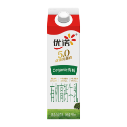 优诺 5.0有机高钙牛乳900ml 优质乳蛋白原生高钙 适合全家营养