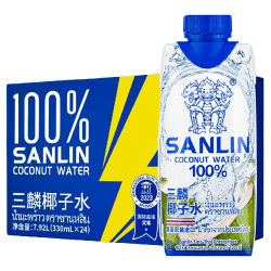 SANLIN 100%椰子汁 泰国进口NFC椰青果汁 330mL*24盒