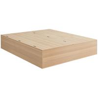 全友家居 现代简约榻榻米无床头1.5米小户型双人储物落地板式床 【原木色】单榻榻米