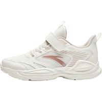 安踏儿童运动鞋女大童鞋2025春夏网面透气魔术贴软底临风跑鞋 【女透网】象牙白/清新紫5566-3 32