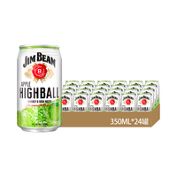 金宾(Jim Beam)嗨棒波本威士忌苹果味配制酒预调酒350ml*24整箱装 【金宾RTD苹果味】350ml*24