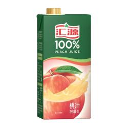 汇源 100%桃汁果汁饮料1Lx5盒礼盒送礼宴请餐桌果蔬汁饮料聚餐畅享