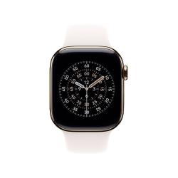 Apple Watch Series 11 智能手表 GPS+蜂窝版 42mm 金色钛金属表壳 淡桃粉色运动型表带 S/M