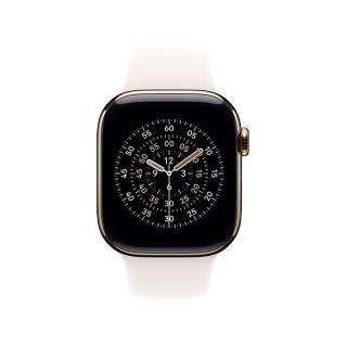 Apple Watch Series 11 智能手表 GPS+蜂窝版 42mm 金色钛金属表壳 淡桃粉色运动型表带 S/M