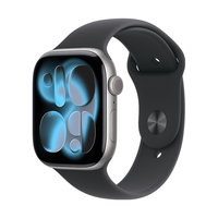 Apple 苹果 Watch Series 11 智能手表 GPS+蜂窝版 42mm 亮黑色铝金属表壳 黑色运动型表带 S/M