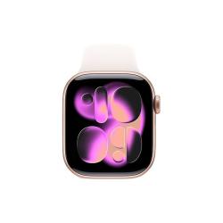 Apple Watch Series 11 智能手表 GPS+蜂窝版 42mm 玫瑰金色铝金属表壳 淡桃粉色运动型表带 M/L