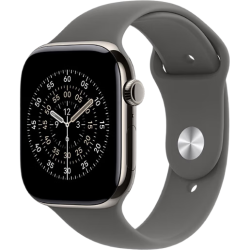 Apple Watch Series 11 智能手表 GPS+蜂窝版 46mm 原色钛金属表壳 岩灰色运动型表带 S/M