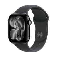 Apple Watch Series 11 智能手表 GPS+蜂窝版 42mm 深空灰色铝金属表壳 黑色运动型表带 S/M