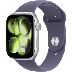 Apple Watch Series 11 智能手表 GPS+蜂窝版 46mm 银色铝金属表壳 雾紫色运动型表带 M/L
