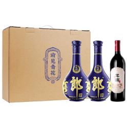 郎酒 青花郎 53度 500mL*2+单一园 750mL*1 礼盒装 送礼