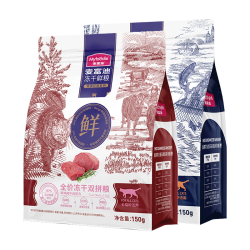 麦富迪 全价冻干双拼猫粮 成幼猫通用冻干鲜粮 三文鱼150g+牛肉150g