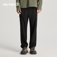 探拓软壳裤男保暖加绒长裤休闲裤登山裤 云墨黑 XL