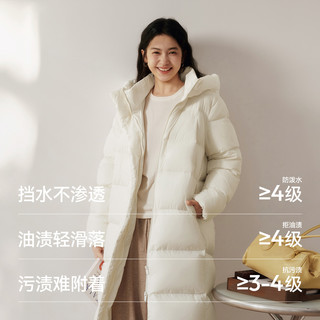 陈都灵|轻松|森马羽绒服女冬长款90绒三防抗静电2025纯色连帽