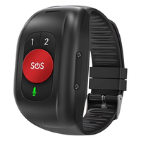 阿尔法校记星GPS定位器老人防走丢定位 智能手环测血压测心率血氧老年人紧急呼叫器一键器双向通话手表 红色【定位+跌倒+监测】