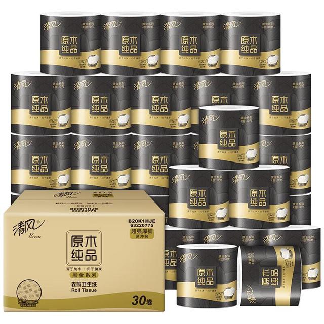 清风 有芯卷纸 厚柔4层110克*30卷