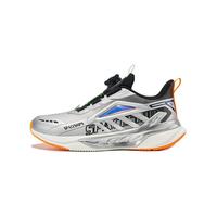 XTEP特步儿童【星舰】跑鞋男女童中大童韧弹科技旋转扣减震耐磨透气运动鞋 新金属银/黑【革面款】 33