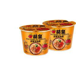 统一 茄皇 阳光番茄牛肉面 桶面 128g*12桶 整箱严选阳光番茄免煮速食