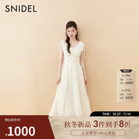 SNIDEL 2025秋冬新品时尚V领抽绳收腰植绒无袖连衣裙SWFO254288 象牙白 S (0)