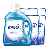 清洁收纳：蓝月亮 深层洁净洗衣液 薰衣草香 2kg瓶+500g*4袋 高效除螨