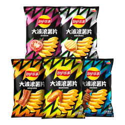 乐事 大波浪薯片 70g*5包 口味随机 休闲零食 国庆解馋零食