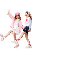 百丽(Belle)花影丨百丽童鞋儿童老爹鞋刺绣女童运动鞋 米紫色 32 适合脚长约19.4-20cm