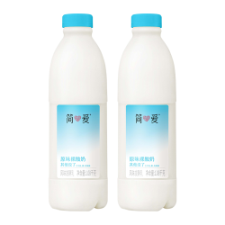 简爱 原味裸酸奶 1.08kg*2瓶 家庭装大桶 生牛乳发酵