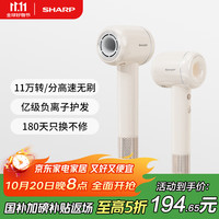 夏普 家用高速吹风机 大功率速干电吹风低噪音吹风筒等离子护发IB-RP45C-P奶茶色