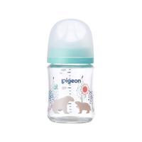 Pigeon 贝亲 母乳实感第3代PRO系列 玻璃奶瓶 160ml 北极熊青色 SS 1月+