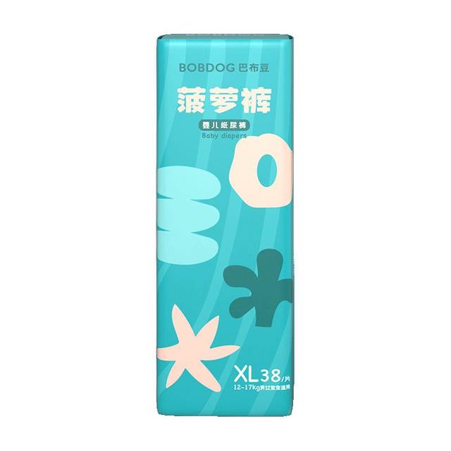 巴布豆 菠萝裤婴儿纸尿裤XL号38片*2包