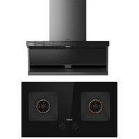 华帝【小飞翼】顶侧双吸24风量脱排抽吸油烟机K6家用大吸力7字型5.0kW燃气灶具 i11236液化气烟灶套装