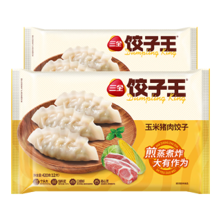 三全 饺子王 猪肉玉米 420g*2袋24只 蒸煎煮炸饺子