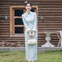 红舍 新中式女长旗袍 HS251248